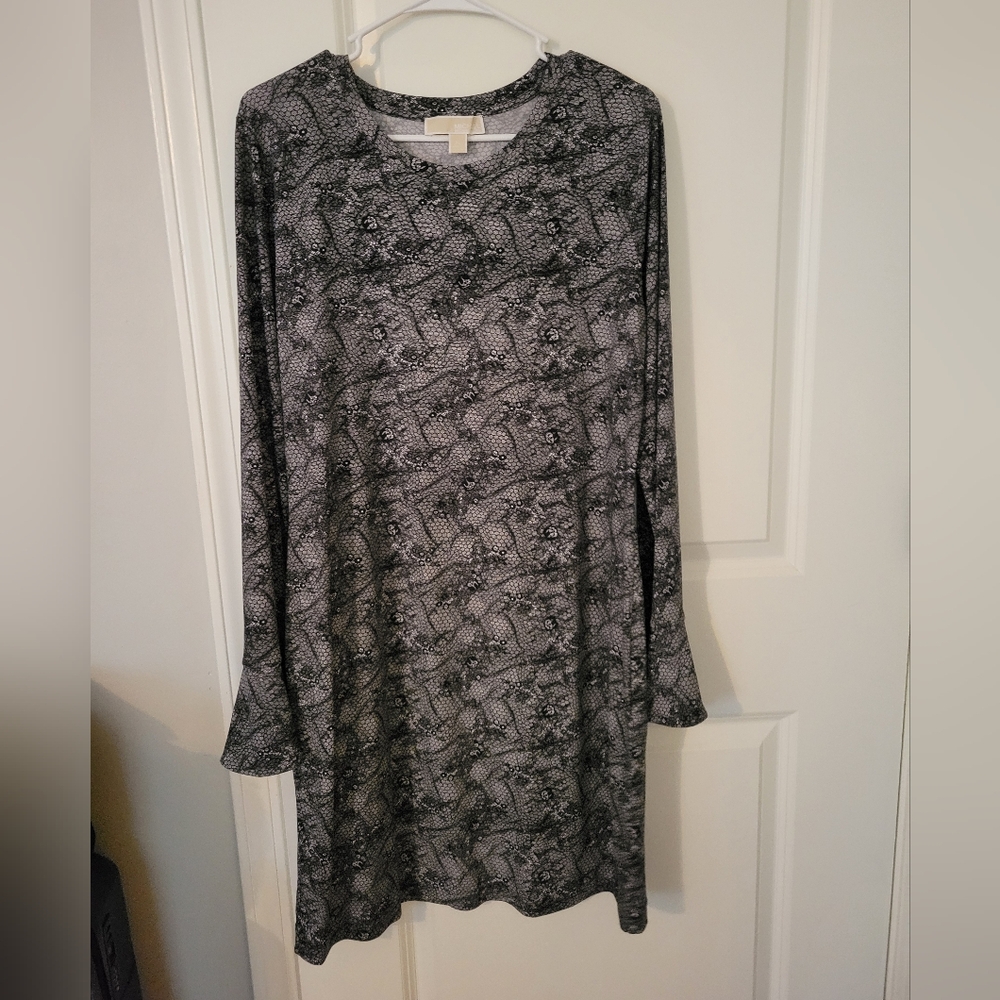 MICHAEL Michael Kors Black and Gray Patterned Dress